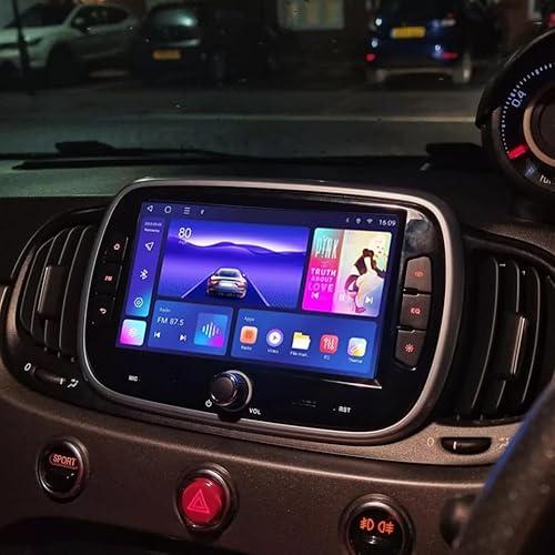 7" Double Din Car Stereo Radio for Fiat 500 2016-2019 2018 2017,Touch Screen Car Radio Audio Receiver with Wireless Carplay Android Auto Mirror Link WiFi GPS Bluetooth SWC FM AHD Backup Camera Mic