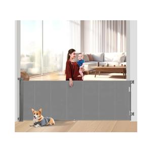 120 inch Retractable Baby Gates 42 inch Tall, Retractable Gate with Reinforced Strip Design to Prevent Crawling Through, 10 FT Extra Wide Retractable Dog Gate for Indoor/Outdoor