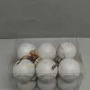 Yunlly 12 Pcs Textured Christmas Ball Ornaments 2.36'' Neutral Christmas Tree Decor Modern Vintage Brown Hanging Decor Shatterproof Home Ornaments for Large Rustic Farmhouse Xmas Tree (Retro White)