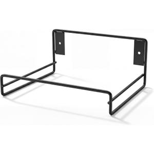 LEIFIDE Tray Stand Holder Wall Mount Heavy Duty Black Steel Plate Rack Shelf Large for Restaurant Kitchen Bar Service Areas Space Saving Storage Display Rack Pillow Organizer 10.25 x 9.25 Inches