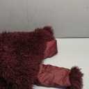 Wyeysyt Womens Faux Fur Coat Cropped Lapel Fluffy Fur Jacket Long Sleeve Open Front Shaggy Fuzzy Outerwear (Large, Winered)