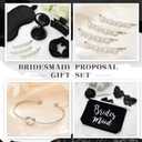 MotiMind 124 Pcs Bridesmaid Proposal Gifts Will You Be My Bridesmaid Gift Set of 6,16oz Glass Cup Jewelry Box Cosmetic Makeup Bag Invited Cards, Favors for Bridal Wedding Bachelorette Party (Black), about 1.57 inches