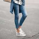 PARTY Women's Fashion Sneaker Lace Up Low Top Comfortable Cushioned Walking Shoes (9)