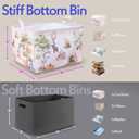 Sweet Baby Co. Classic Winnie Pooh Storage Nursery Basket With Hard Bottom Large Square Canvas Cotton Laundry Hamper Bin Waterproof Foldable Bathroom and Bedroom Stuff Clothes Toys Baby Vintage Decor, 11" x 10" x 16"
