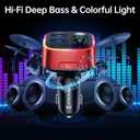 Syncwire Bluetooth 5.4 FM Transmitter Car Adapter 48W (PD 36W & 12W) [Light Switch] [Hi-Fi Deep Bass] [Fast Charge] Wireless Radio Music Adapter LED Display Hands-Free Calling Support USB Drive, Red