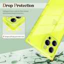 Rectangle Case Compatible for iPhone 15 Pro, Full Camera Protection & Reinforced Corners TPU Cushion Clear Cover, Shockproof Silicone Phone Case for Women Girls (iPhone 15 Pro, Yellow)