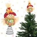 Halloween Ghost Miniature Tree Topper Spooky Halloween Tree Ornaments 5.5 Inches Mini Christmas Treetops Ornaments for Home Party Supplies(Gauze Ghost)