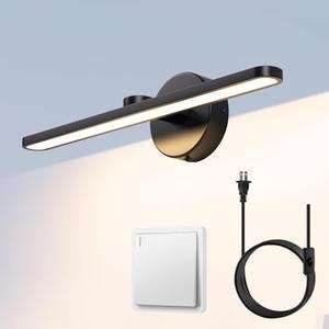 MantoLite LED Vanity Lighting Fixtures, 16inch Wall Mounted Plug in Light Fixtures Bathroom Over Mirror Lamp Modern Home Bedside Wall Picture Lamps Sconces, 12W 3000K Gallery Wall Light