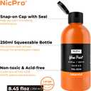 Nicpro 18 Colors Acrylic Glass Paint Set (8.45 oz, 250 ml) Large Bulk Enamel & Ceramic Painting Supplies Kit for Wine Bottle Glass Jars Windows with Sponge & Art Knife, Opaque Gloss Finish