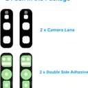 EMiEN 2 Pack Rear Back Camera Lens Glass Replacement for Samsung Galaxy S10e G970 (All Carriers) 5.8 Inch with Adhesive Sticker, Anti-Static Tweezers, Precision Knife Repair Tool Kit