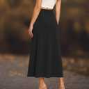 YSYOKOW Long Skirts for Women Flowy Elastic High Waist Midi A-line Skirt for 2026 Casual Boho Trendy (Red, L)