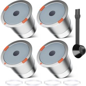 Reusable k Cups for keurig 2.0 1.0,Universal stainless steel Refillable k Cups Filter Use for Keurig all most of coffee Makers Brewers (4pack)