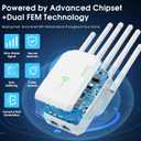 WiFi 6 Extender, AX1900 Dual Band WiFi Booster with 6 High-Gain Antennas, Covers Up to 12000 Sq.Ft for 105+ Devices. Features Gigabit Ethernet Port & Easy Setup for Seamless Whole Home Mesh WiFi