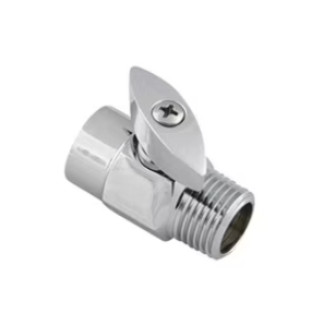 Showerhead Shut Off Valve with Stainless Handle, 304 Stainless Steel Mini Ball Valve(1/2" Female X Male) NPT Thread, Water Flow Control Valve Regulator Chrome, Shower Head Flow Control Valve
