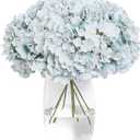 Tifuly Hydrangea Artificial Flowers -12 pcs Realistic Fake Hydrangeas Silk Flowers with Stems Faux Hydrangea Flowers Heads for Office Home Party Wedding Centerpiece DIY Floral Decor (Light Blue)