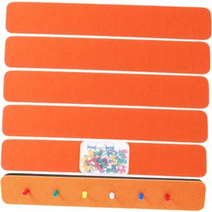 Self Adhesive Felt Bulletin Board Strips for Office and Home Wall Decor with Pushpins Material Bright Orange for Message Goal Setting and Stylish Organization