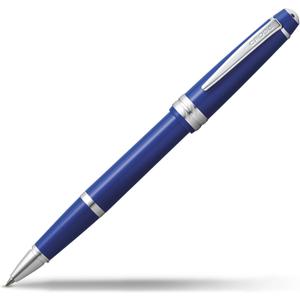 Cross Bailey Light Refillable Rollerball Pen Presented in a Everyday Gift Box - Medium Point, Black Ink, Polished Blue