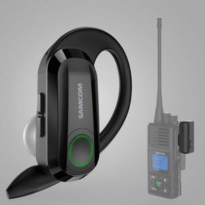 SAMCOM Wireless Earpiece with 2 Pin Dongle for FPCN30A/FPCN10A Radios, Hands-Free Wireless Headset with PTT Microphone Speaker for K Plug Walkie Talkies - Radios Not Include