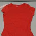QINSEN Women's Crew Neck Short Sleeve Bodysuit Double Lined Body Suits Basic T-shirt Tops Large
