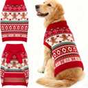 Christmas Dog Sweaters for Small Medium Large Dogs Girl Boy Knit Turtleneck Double Dog Sweater Clothes Winter Thick Warm Pet Puppy Outfit Snowflake Pattern for Holiday Christmas, XXL
