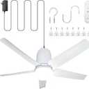 SHUNLEE 31.5" Gazebo Fans Outdoor Hanging, Canopy Fan with Light 3000-6500K, Portable Plug in Ceiling Fan with Remote, Hook, Great for Gazebo, Canopy, Pop up Tent, Patio (31.5")