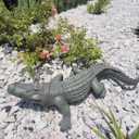 DiliComing Swamp Alligator Garden Statue - 28 Inch Realistic Crocodile Sculpture for Lawn Ornament Stalking Alligator Decor for Yard Gifts for Father 28 x 12 x 6 Inch