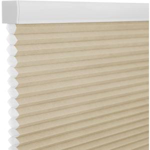 Changshade Cordless & Light Filtering Cellular Shade, Tools-Free Pleated Polyester Honeycomb Shade, Light Blocking Window Shade and Blind, 20 inches Wide, Beige CEL20BG48B
