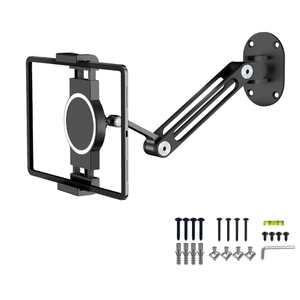 Vanconwey iPad Wall Mount,Swivel & Tilt,AluminiumTablet Wall Mount,360°Rotation Base,Adjustable and Foldable for 4.713 Inch Phones and Tablets,VCZ1218(1 Packs,Black)