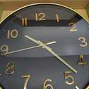 HZDHCLH Wall Clocks Battery Operated,Wall Clock Black Gold,14 inch Wall Clock Silent Non Ticking Modern 3D Numbers for Kitchen Bedroom Living Room Office Classroom Decor