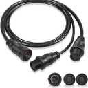 14 M ID SIDB Y Splitter Cable 720111-1 for Humminbird SOLIX/APEX/XPLORE Fish Finders, Connects Side Imaging & 2D Transducers, Supports Airmar Transducer ID, 30-Inch Marine-Grade Y Splitter Cable