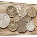 Large Canvas Wall Decor for Living Room Dining Room Mural Weaving Disc Decorative Painting Print Artwork for Farmhouse Kitchen Bedroom Corridor Home Decor Aesthetics Wood Frame 30x60 in