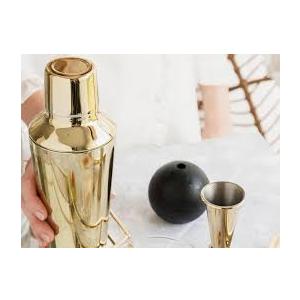 Bar Cocktail Shaker and Jigger, Gold