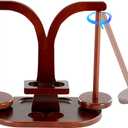 Yarn Holder for Crocheting, Upgrade Wooden Yarn Spinner with Double Spindles, Crochet Yarn Holder for Accessories Storage Attachment, Perfect for Crocheting and Knitting Projects (Double Brown)