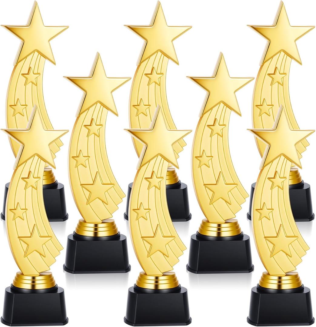 Quelay 9.5 Inch Trophy Awards Gold Plastic Trophies Bulk for Employee Recognition, School Prize, Motivational Gift, Celebrating Outstanding Achievement, Competition