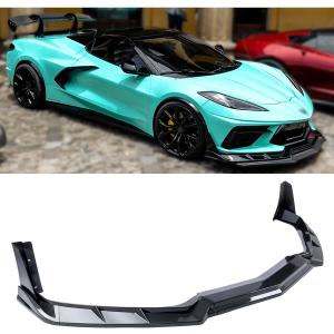 7Pcs Front Lip Compatible with 2020-2025 Chevy Corvette C8 Z51, Bumper Air Dam Lower Chin Splitter Protection Body Kit Fits for 2020 2021 2022 2023 2024 2025 (Carbon Fiber Pattern)