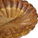 Boho Carved Wood Bowl with Scalloped Edge, Natural
