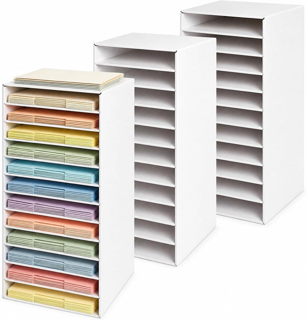Wesiti 3 Pack White Classroom Mailboxes Bulk, 12 Slot Paper Organizers
Cardboard Mailboxes for Classroom, Sturdy Construction Paper Storage Sorters for Student Worksheets Folders A4 Files Office