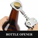 Wine Opener, Heavy-Duty Zinc Alloy Wing Corkscrew, Premium Beer Bottle Opener, Multifunctional Wine Accessories with Ergonomic Handle and Sharp Screw, for Kitchen, Bar, Restaurant (SILVER)