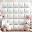 25Pcs White Square Foil Balloons Wall Backdrop, Double Sided Metallic Foil Balloons Tunnel Arch Garland Kit for Photo Booth Birthday Wedding Graduation Halloween Party Decorations