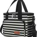Femuar Lunch Bags for Women/Men, Insulated Lunch Bag for Work Office Picnic - Lunch Cooler Bag Leakproof Lunch Box with Adjustable Shoulder Strap - Stripe