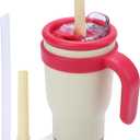 My Own Tumbler, Kids Tumbler with Straw, 14oz / 420ml  Leak-Proof & Insulated Stainless Steel  Cream Beige  BPA-Free, Simple & Easy to Hold