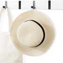 Wooden Wall Mounted Folding Rack, Modern Wall Floating Coat Hook Rack Space-Saving Coat Hanger for Coats, Hats, Scarves, Key (White 6 Hooks)