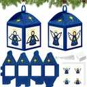 Yaomiao 16 Sets Angel Christmas Crafts Christmas Lanterns Angel Tissue Paper Easy Craft Kits Make Your Own Xmas Lanterns Kit Hanging Ornaments for Winter Xmas Tree Decoration