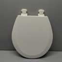 Bemis 500EC Durable Wood Toilet Seat with Easy Clean Hinges, Made in USA, Round, Biscuit