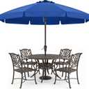 ABCCANOPY 10FT Scalloped Patio Umbrella Table Market Umbrella, Blue
