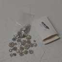 50 Pcs Faux Pearl Buttons Rhinestones Embellishments Retro Flatback Vintage Buttons with Faux Pearls Crystal Flower for DIY Crafts Jewelry Wedding Party Home Decor(Silver)