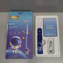 Electric Toothbrush Kids Age 3-5-7-8-12 Year Old, Childrens Electric Toothbrush Rechargeable with Timer 3 Modes 4 Vibrating Heads Habit Stickers 31000VPM Boys Electric Tooth brush (Astronaut Blue)