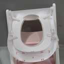 Orzbow Potty Training Seat, 2-IN-1 Toddler Potty Training Toilet with Step Stool, Stability Toilet Seat for Boys Girls with Splash Guard and Anti-Slip Pad, Adjustable Ladder & Potty Seat Height, Pink
