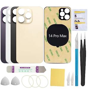 UooFide Back Rear Screen Glass Cover Replacement Compatible with iPhone 14 Pro Max 6.7-Inches All Carriers (Gold)