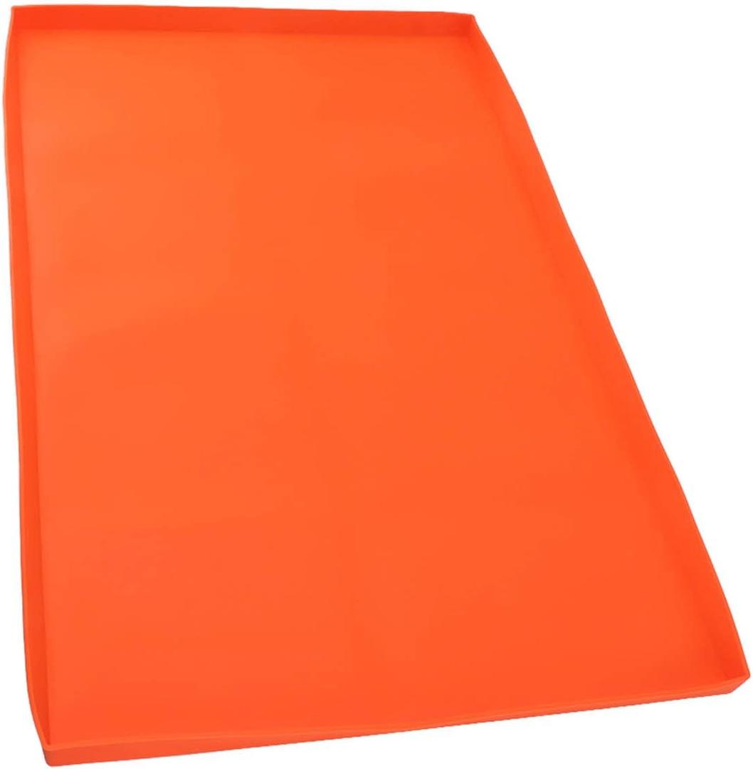 Silicone Griddle Mat Cover, Sealing Technology Protective Surface High Temperature Resistance Silicone Griddle Mat for Baking Pan (28 Inches Orange)